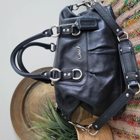 Coach Ashley Black Leather Satchel Bag